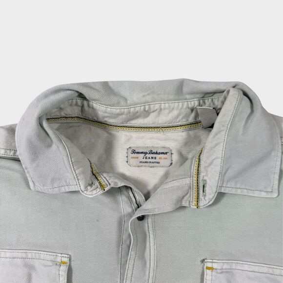 Tommy Bahama Jeans Mens XL Shirt Pima Cotton Spandex S/S Button Up Distressed - Picture 7 of 10